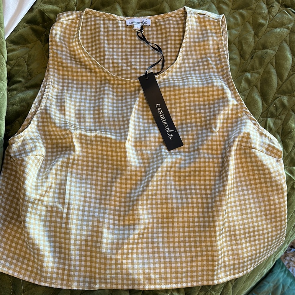 Candidly Chan gingham top